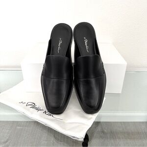 3.1 Phillip Lim Alexa Loafer Mules in Black Leather Size 38